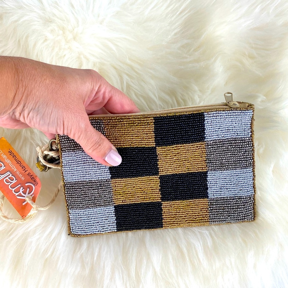 KC Malhan Hand Beaded Wristlet